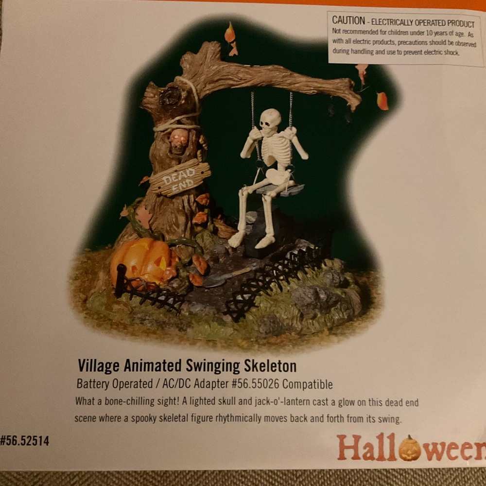 Department 56 Halloween Village Animated Skeleton Halloween Decor NEW